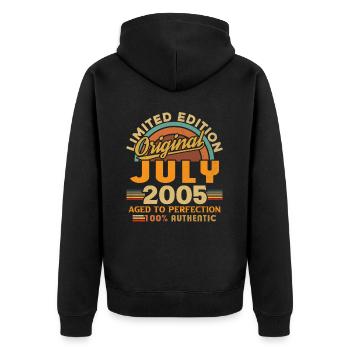 Année de naissance: juillet 2005 Date de naissance: juillet 2005 - Veste à capuche bio Premium Unisexe - noir - Dos - Nico (187cm)