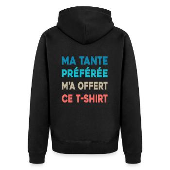 Joyeux Anniversaire à Mon Neveu ou Nièce Cadeau - Veste à capuche bio Premium Unisexe - noir - Dos - Nico (187cm)