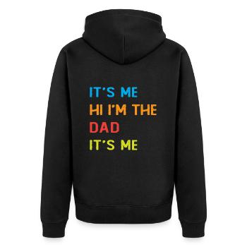 C'est moi, Bonjour je suis le Papa, C'est moi - Veste à capuche bio Premium Unisexe - noir - Dos - Nico (187cm)