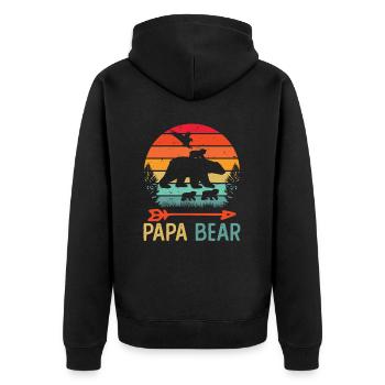 Papa Ours Retro Vintage Humour Cadeau - Veste à capuche bio Premium Unisexe - noir - Dos - Nico (187cm)