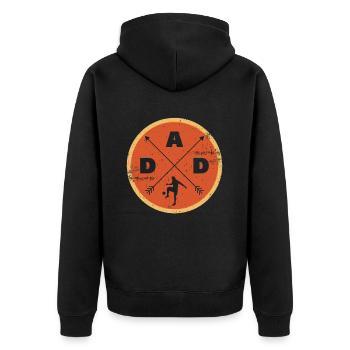 Geschenk Mann Fußball Papa Humorvoller Fußball - Unisex Premium Bio Zip Hoodie - Schwarz - Hinten - Nico (187cm)