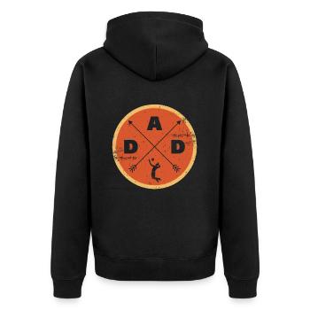 Man Vollyball Papa Volly Daddy Father - Unisex Premium Organic Zip Hoodie - black - Back - Nico (187cm)