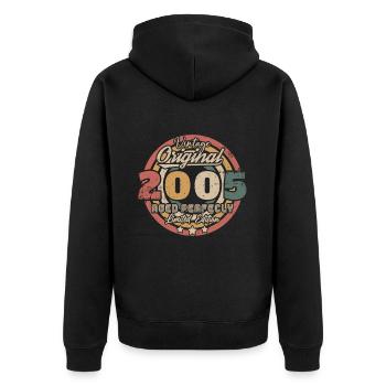 Original 2005 Vintage Rétro Cadeau D'anniversaire - Veste à capuche bio Premium Unisexe - noir - Dos - Nico (187cm)