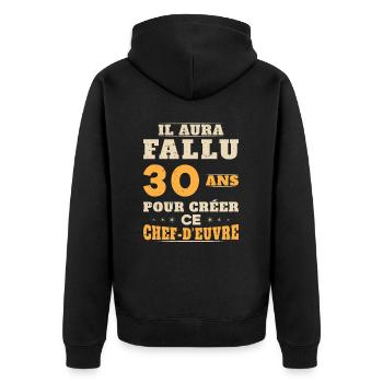 30 Ans pour créer ce chef d'euvre - Veste à capuche bio Premium Unisexe - noir - Dos - Nico (187cm)