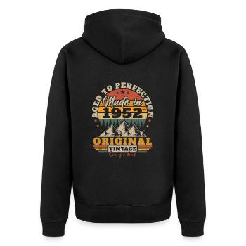 Retro Vintage 1952 Birthday Gift 1952 - Unisex Premium Organic Zip Hoodie - black - Back - Nico (187cm)