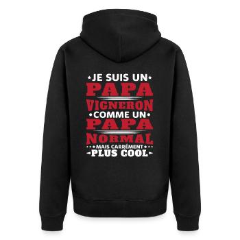 Je Suis un Papa Vigneron / Homme Vigneron Cadeau - Veste à capuche bio Premium Unisexe - noir - Dos - Nico (187cm)
