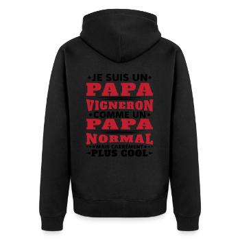 Je Suis un Papa Vigneron / Homme Vigneron Cadeau - Veste à capuche bio Premium Unisexe - noir - Dos - Nico (187cm)