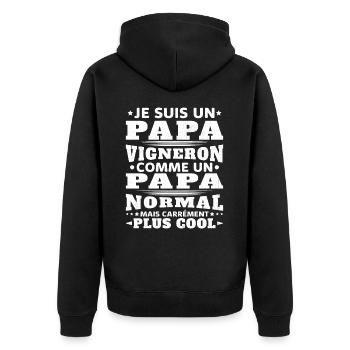 Je Suis un Papa Vigneron / Homme Vigneron Cadeau - Veste à capuche bio Premium Unisexe - noir - Dos - Nico (187cm)