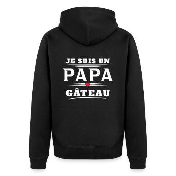 Homme Un Papa Gâteau Pâtisserie Humour Cadeau Noël - Veste à capuche bio Premium Unisexe - noir - Dos - Nico (187cm)