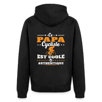 Ce papa cycliste est coole et authentique - Veste à capuche bio Premium Unisexe - noir - Dos - Nico (187cm)