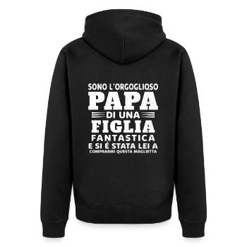 Je suis le fier père d'une fille extraordinaire - Veste à capuche bio Premium Unisexe - noir - Dos - Nico (187cm)