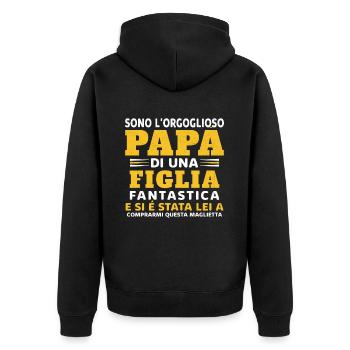 Je suis le fier père d'une fille extraordinaire - Veste à capuche bio Premium Unisexe - noir - Dos - Nico (187cm)