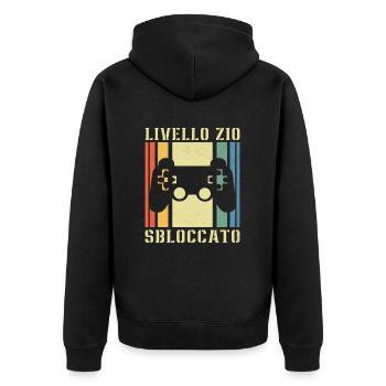 Niveau Oncle Débloqué Rétro Jeux Vidéo Gamer - Veste à capuche bio Premium Unisexe - noir - Dos - Nico (187cm)