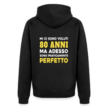 Cela a pris 80 ans mais aujourdhui je suis parfait - Veste à capuche bio Premium Unisexe - noir - Dos - Nico (187cm)