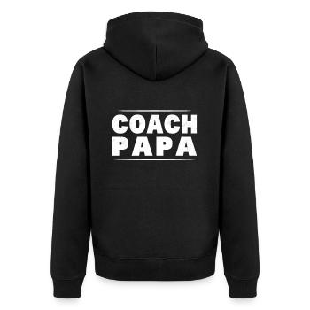 Drôle Football Basketball Coach Papa Homme Drôle - Veste à capuche bio Premium Unisexe - noir - Dos - Nico (187cm)