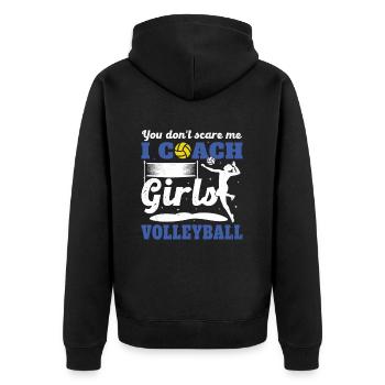 Coach Volleyball Sports Humor Coach Girls - Unisex Premium Organic Zip Hoodie - black - Back - Nico (187cm)