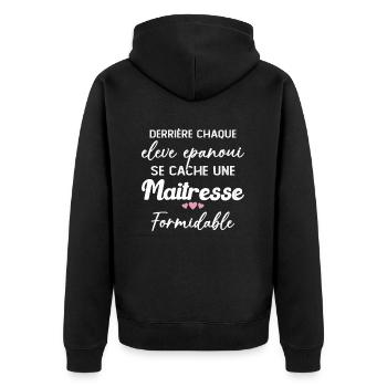 Maîtresse Formidable Remerciement Fin d'année - Veste à capuche bio Premium Unisexe - noir - Dos - Nico (187cm)