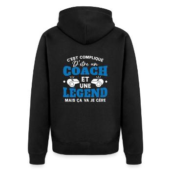 Coach De Légende Humour Coaching Sportif Cadeau - Veste à capuche bio Premium Unisexe - noir - Dos - Nico (187cm)
