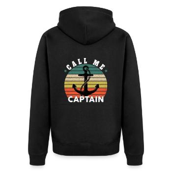 Appelez-moi Capitaine Bateau Voilier Mer Cadeau - Veste à capuche bio Premium Unisexe - noir - Dos - Nico (187cm)