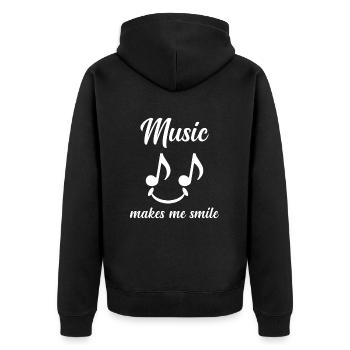 Karaoké Chant Professeur de chant Citations musicales - Veste à capuche bio Premium Unisexe - noir - Dos - Nico (187cm)
