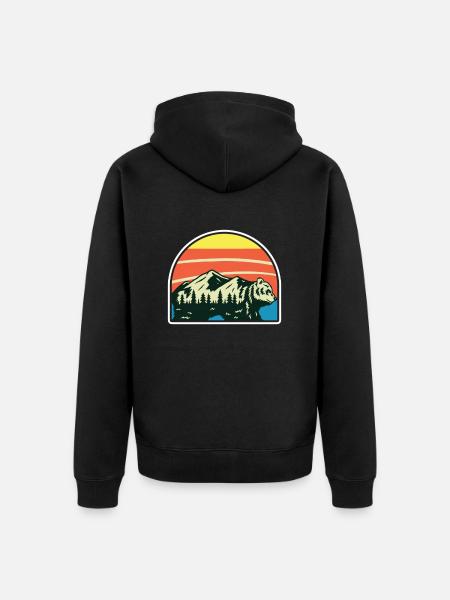 Mountain Bear Gift Humor - Unisex Premium Organic Zip Hoodie - black