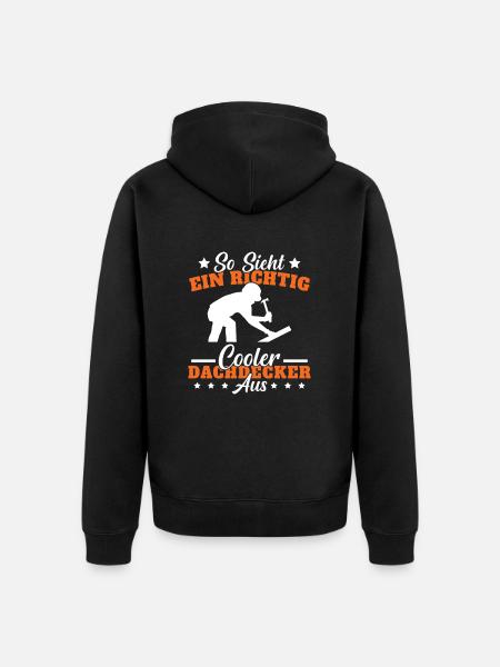Dachdecker Meister Geschenk - Unisex Premium Bio Zip Hoodie - Schwarz