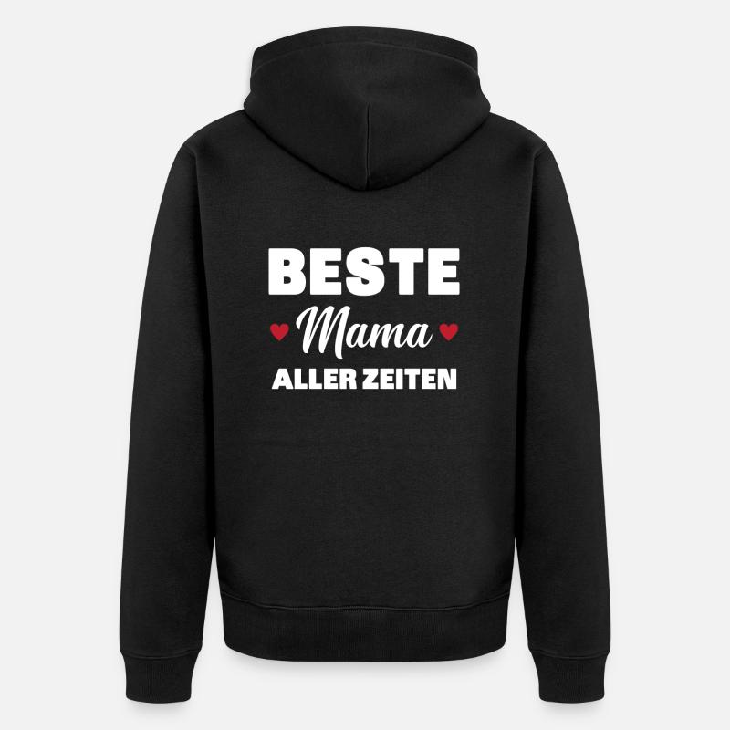 Beste Mutter aller Zeiten - Unisex Premium Bio Zip Hoodie - Schwarz
