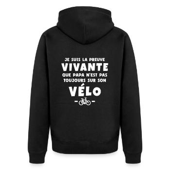 Preuve vivante : papa n'est pas que cycliste - Veste à capuche bio Premium Unisexe - noir - Dos - Nico (187cm)