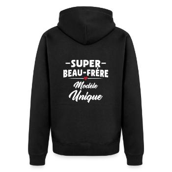 Super beau-frére modéle unique cadeau beau-frére - Veste à capuche bio Premium Unisexe - noir - Dos - Nico (187cm)