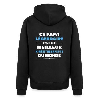 Papa Légendaire est le Meilleur Kinésithérapeute - Veste à capuche bio Premium Unisexe - noir - Dos - Nico (187cm)
