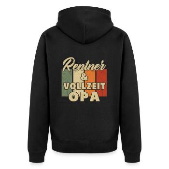 Rentner sondern Vollzeit Opa - Unisex Premium Bio Zip Hoodie - Schwarz - Hinten - Nico (187cm)