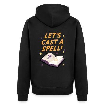Lets cast a spell, Halloween - Unisex Premium Organic Zip Hoodie - black - Back - Nico (187cm)