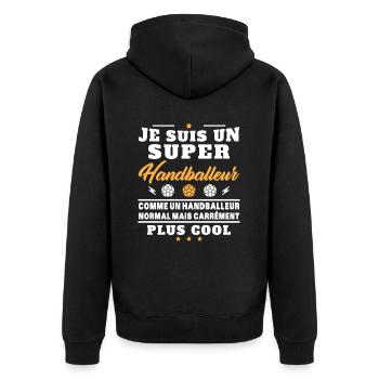Humour Super Handballeur Humoristique Handball - Veste à capuche bio Premium Unisexe - noir - Dos - Nico (187cm)