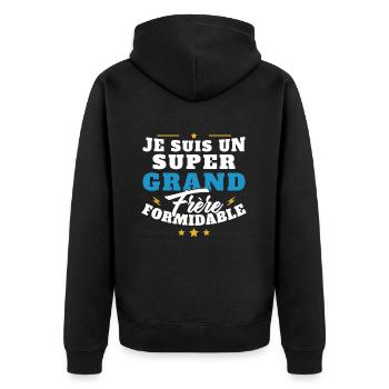 Je suis un Grand frère formidable cadeau - Veste à capuche bio Premium Unisexe - noir - Dos - Nico (187cm)