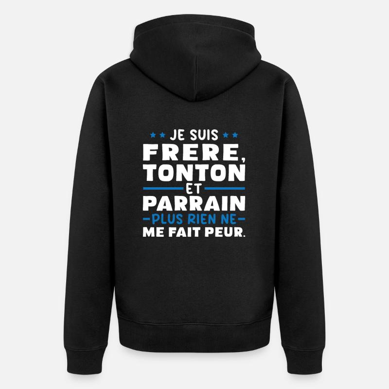 Frère tonton et Parrain - Veste à capuche bio Premium Unisexe - noir