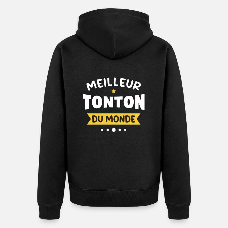 le meilleur tonton du monde - Veste à capuche bio Premium Unisexe - noir