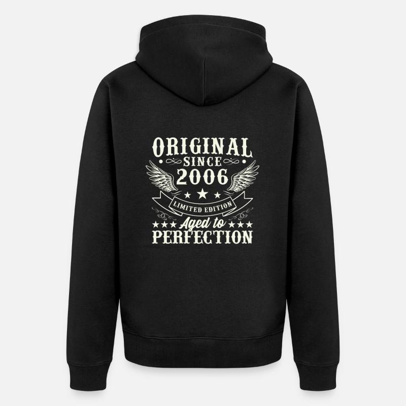 Vintage 2006 Geburtstagsgeschenk - Unisex Premium Bio Zip Hoodie - Schwarz
