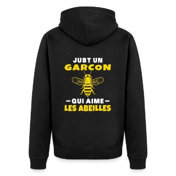 Amoureux Des Abeilles Un Garçon Apiculteur Abeille - Veste à capuche bio Premium Unisexe - noir - Dos - Nico (187cm)