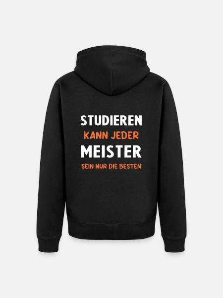 Meister Prüfung Bestanderen Prüfung - Unisex Premium Bio Zip Hoodie - Schwarz