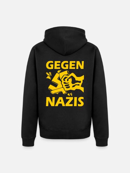 Gegen nazis - Unisex Premium Bio Zip Hoodie - Schwarz