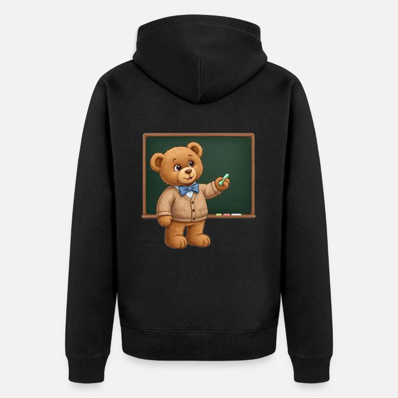 Ours en peluche Enseignant - Veste à capuche bio Premium Unisexe - noir