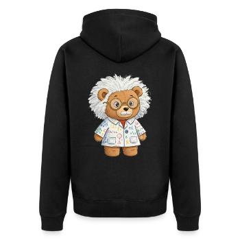 Teddy Bear Scientist - Unisex Premium Organic Zip Hoodie - black - Back - Nico (187cm)