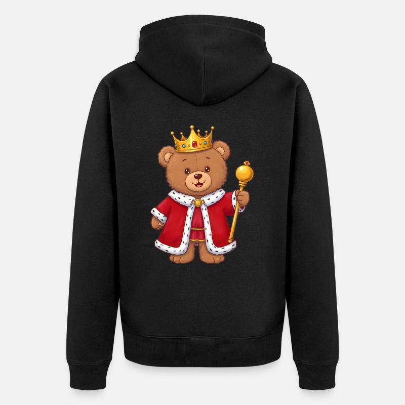 Roi de l’ours en peluche - Veste à capuche bio Premium Unisexe - noir