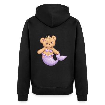 Ours en peluche Sirène - Veste à capuche bio Premium Unisexe - noir - Dos - Nico (187cm)