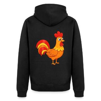 Animal Dessin Animé Coq - Veste à capuche bio Premium Unisexe - noir - Dos - Nico (187cm)