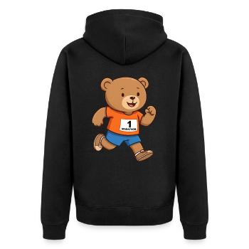 Ours en peluche marathonien - Veste à capuche bio Premium Unisexe - noir - Dos - Nico (187cm)