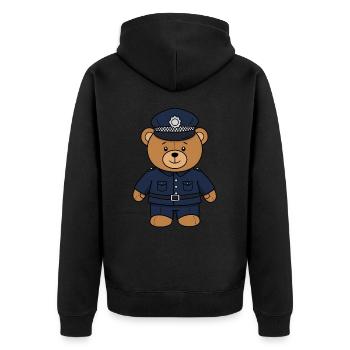 Ours en peluche Policier - Veste à capuche bio Premium Unisexe - noir - Dos - Nico (187cm)
