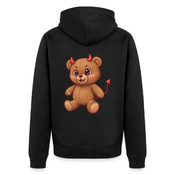 Ours en peluche Diable - Veste à capuche bio Premium Unisexe - noir - Dos - Nico (187cm)