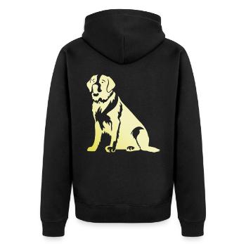 Silhouette de chien Saint-Bernard - Veste à capuche bio Premium Unisexe - noir - Dos - Nico (187cm)