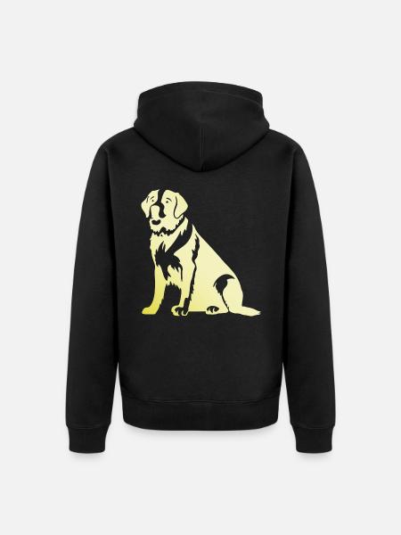 Saint Bernard Dog Silhouette - Unisex Premium Organic Zip Hoodie - black